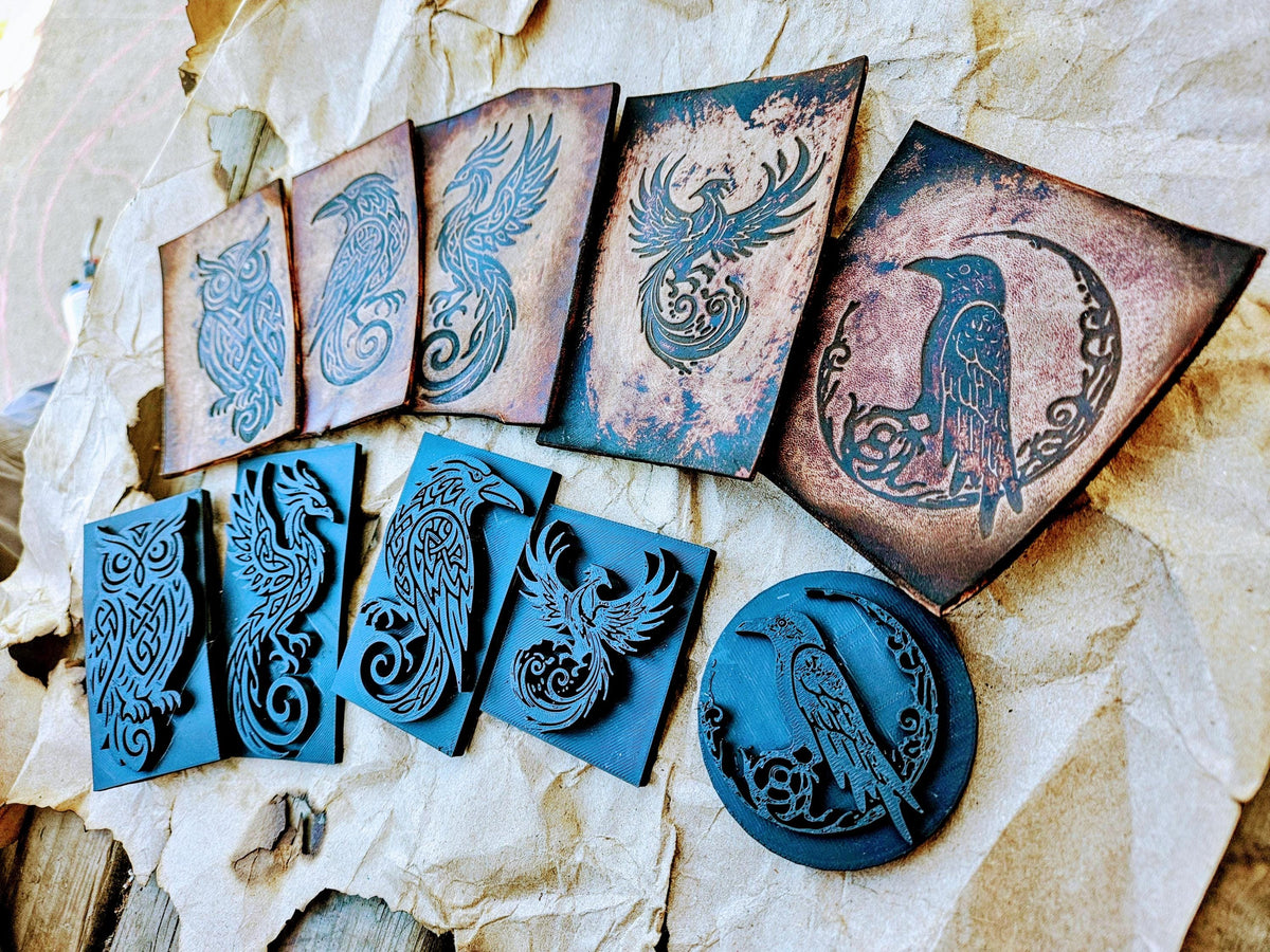Raven Moon Leather Stamp | Gothic Clay & Soap Embosser