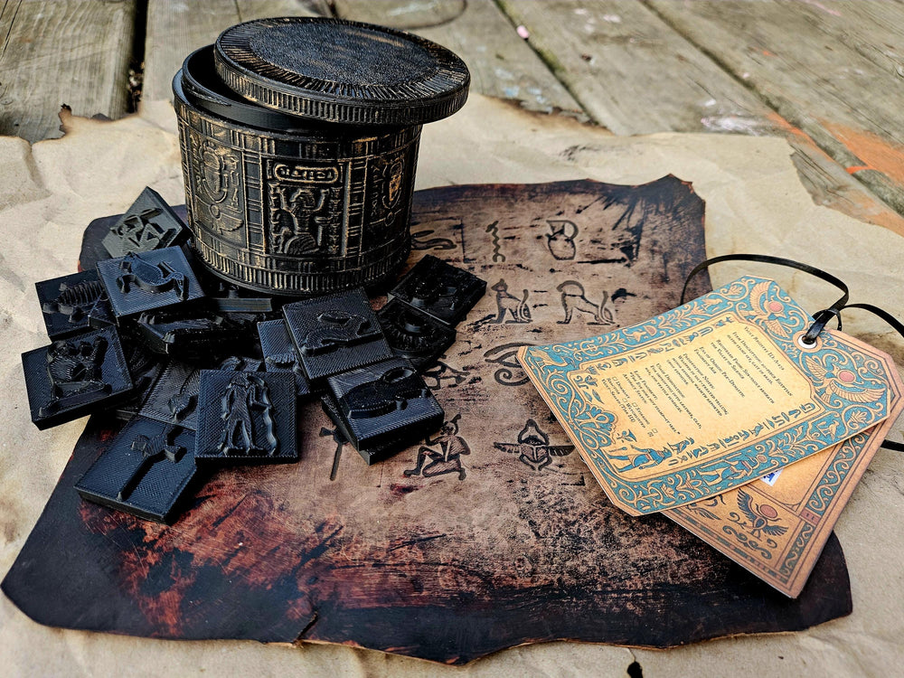 Egyptian Hieroglyphic Leather Stamp Set – Vault of the Pharaoh