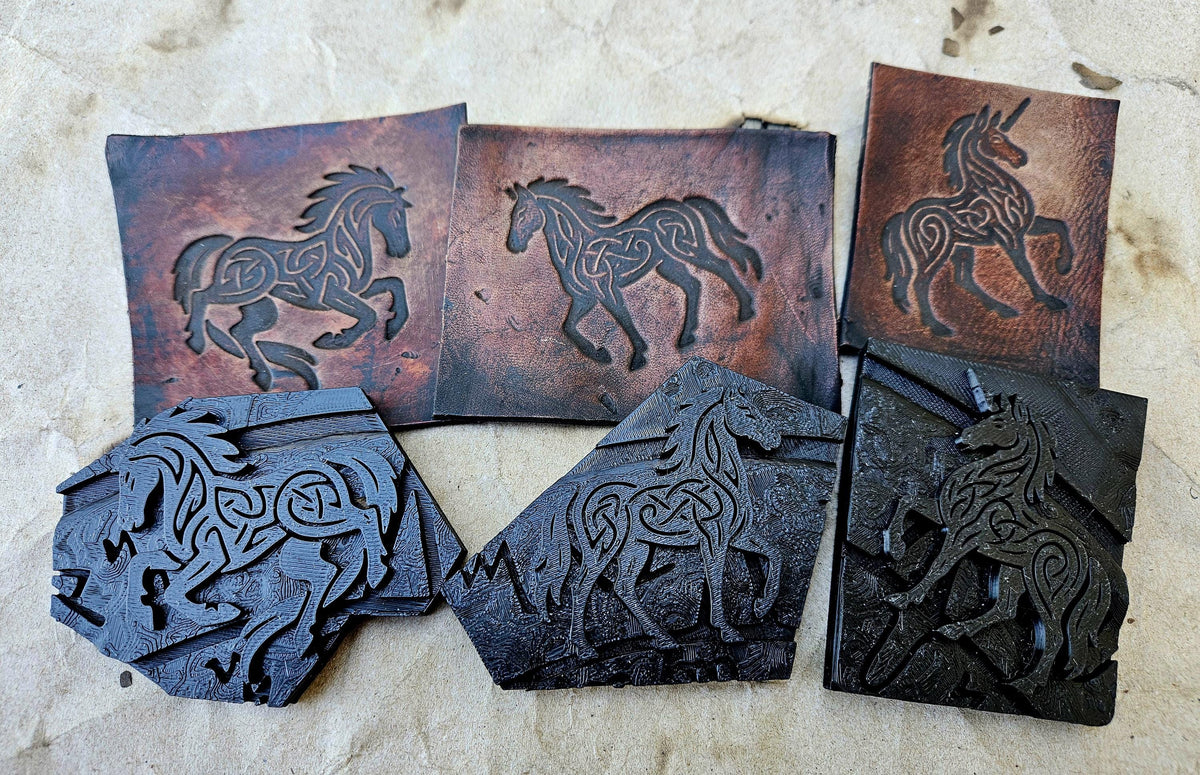 Celtic Horse + Unicorn Stamp Set | Leather Clay Press | Summoning Puzzle Collection