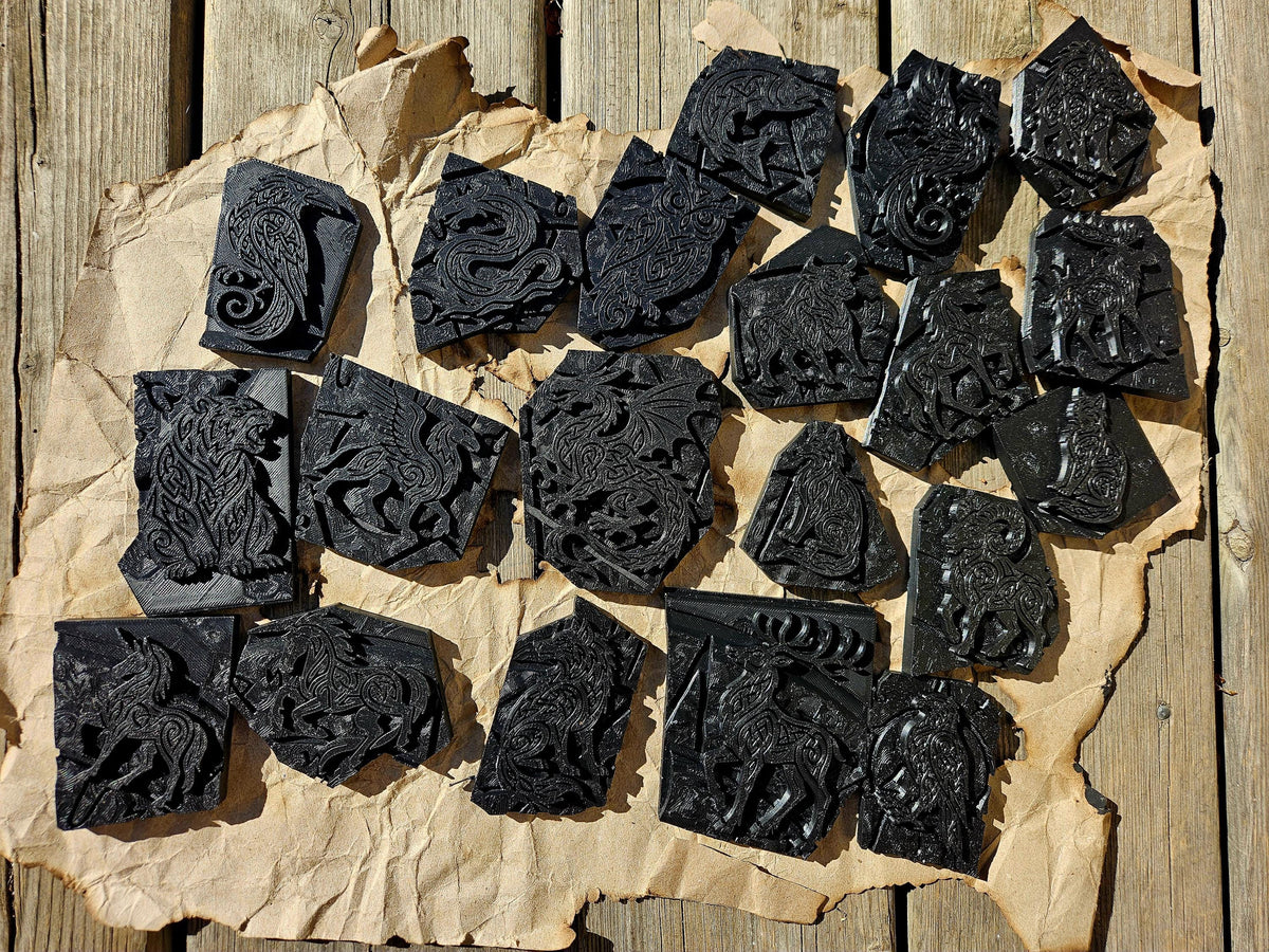 Leather Celtic Animal Stamp Set – Viking Knotwork, Tooling, DnD