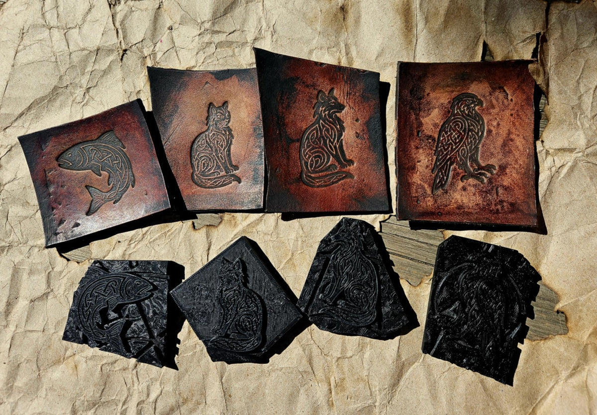 Celtic Animal Leather Stamp Set โ Viking Knotwork, Leathercraft & Clay