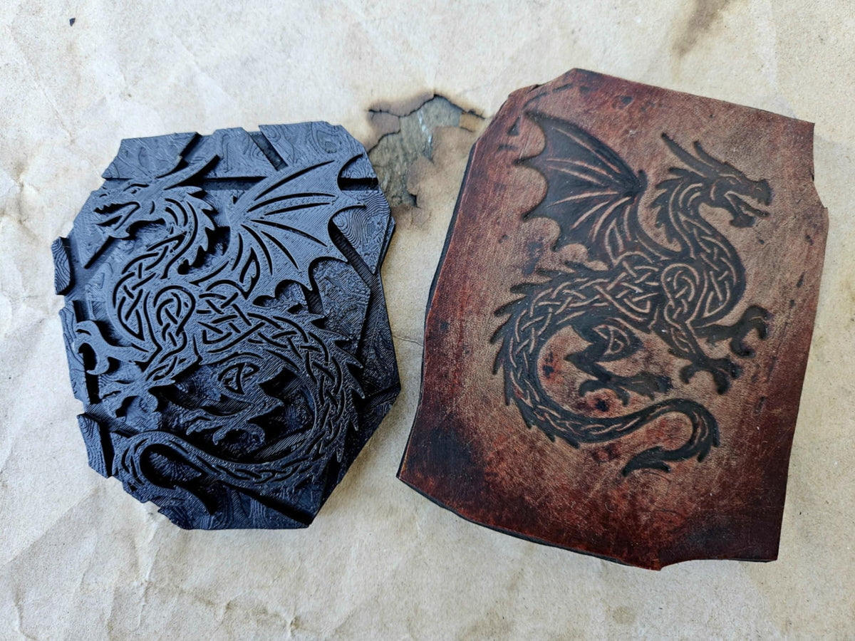 Celtic Dragon Leather Stamp | Knotwork Tooling for Clay, Wax
