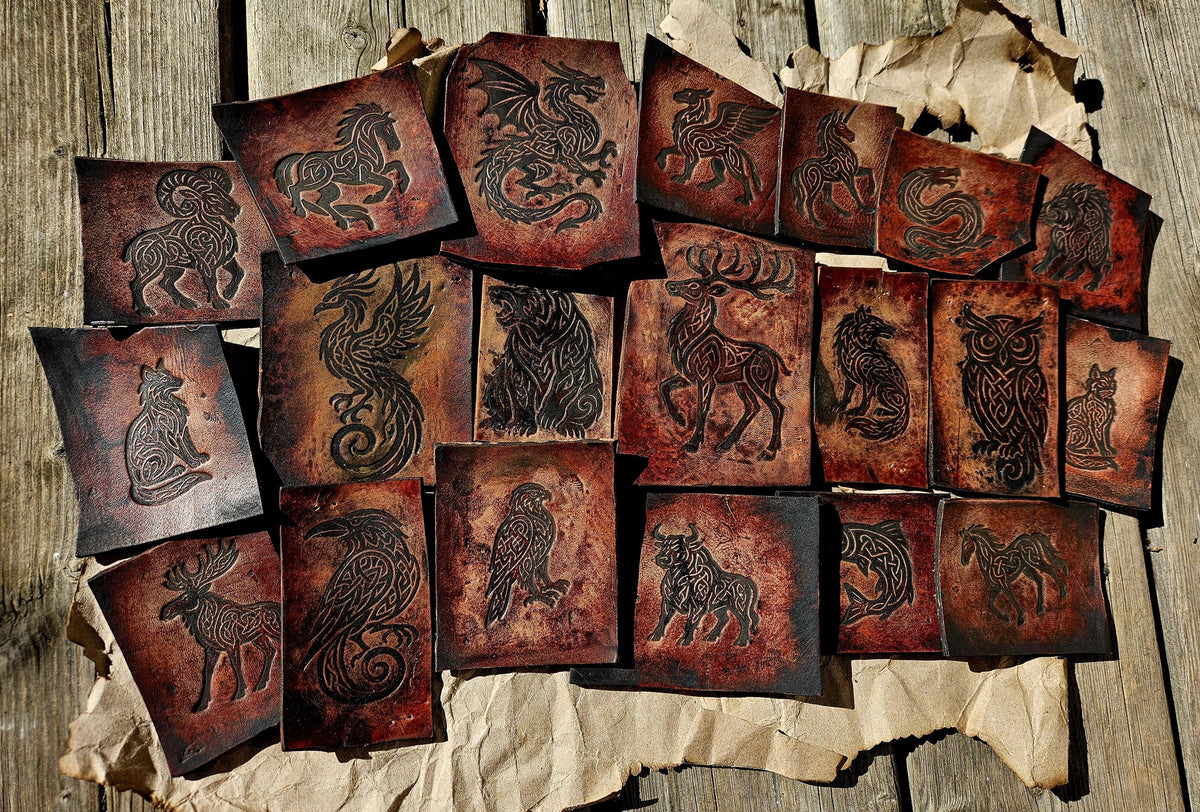 Leather Celtic Animal Stamp Set – Viking Knotwork, Tooling, DnD