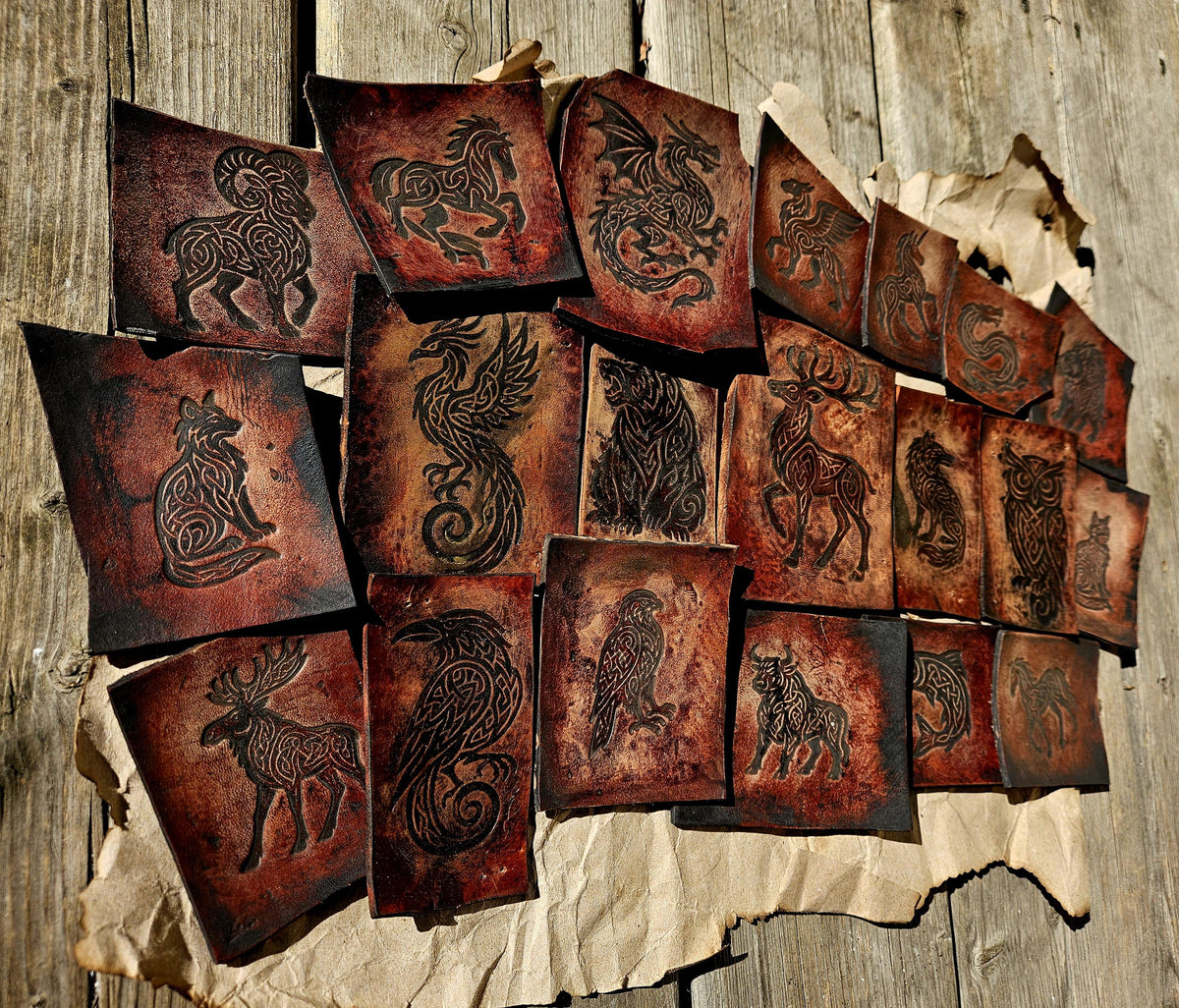 Leather Celtic Animal Stamp Set – Viking Knotwork, Tooling, DnD