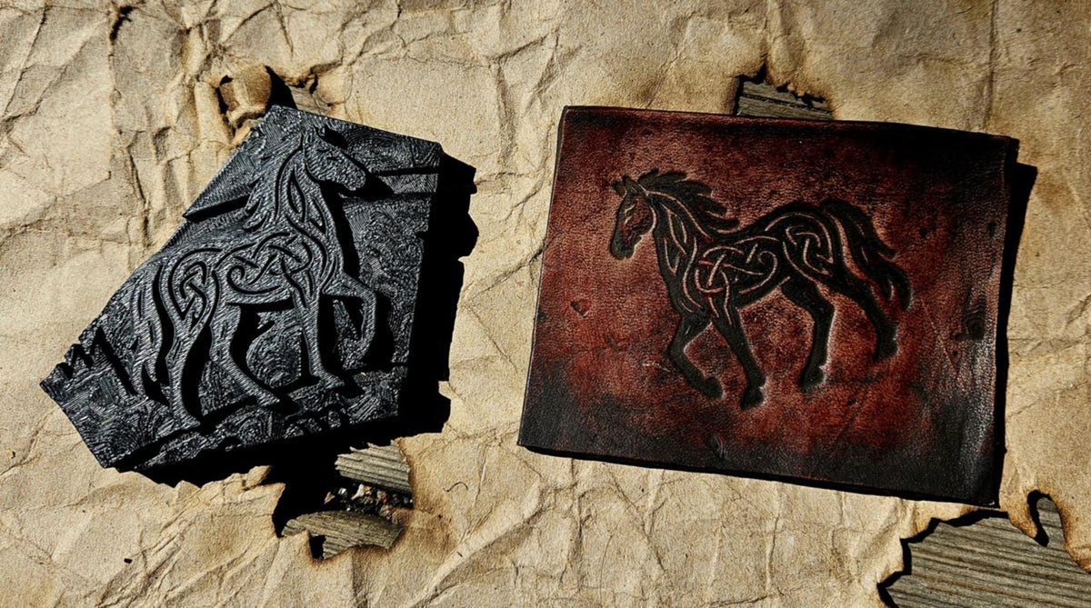Celtic Horse Leather Stamp – Viking Knotwork, Tooling for Clay & DnD
