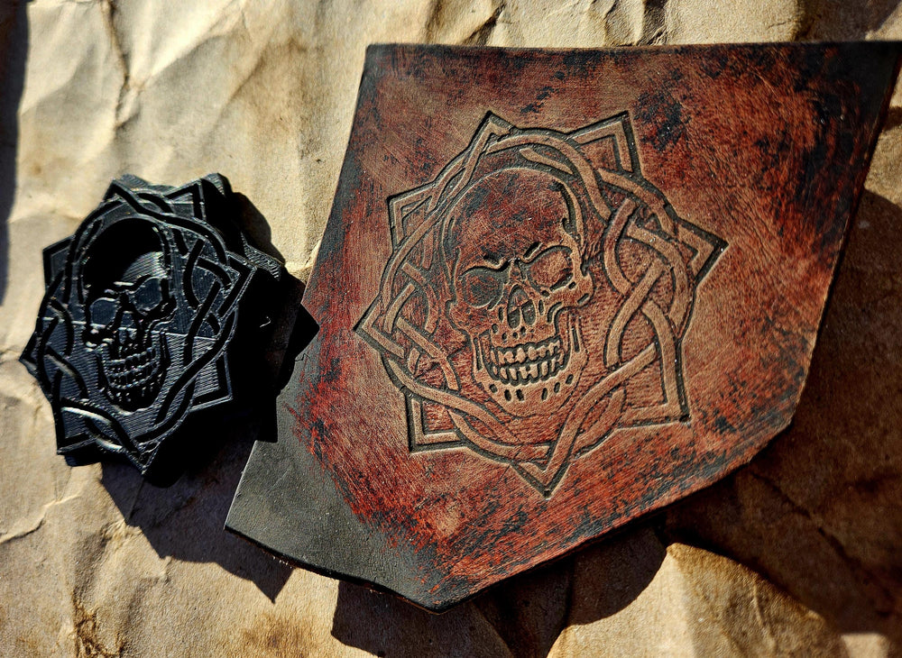 Skull Knot Stamp and Sculpture – Artisan Embossing Tool for Leather, Clay and Wax