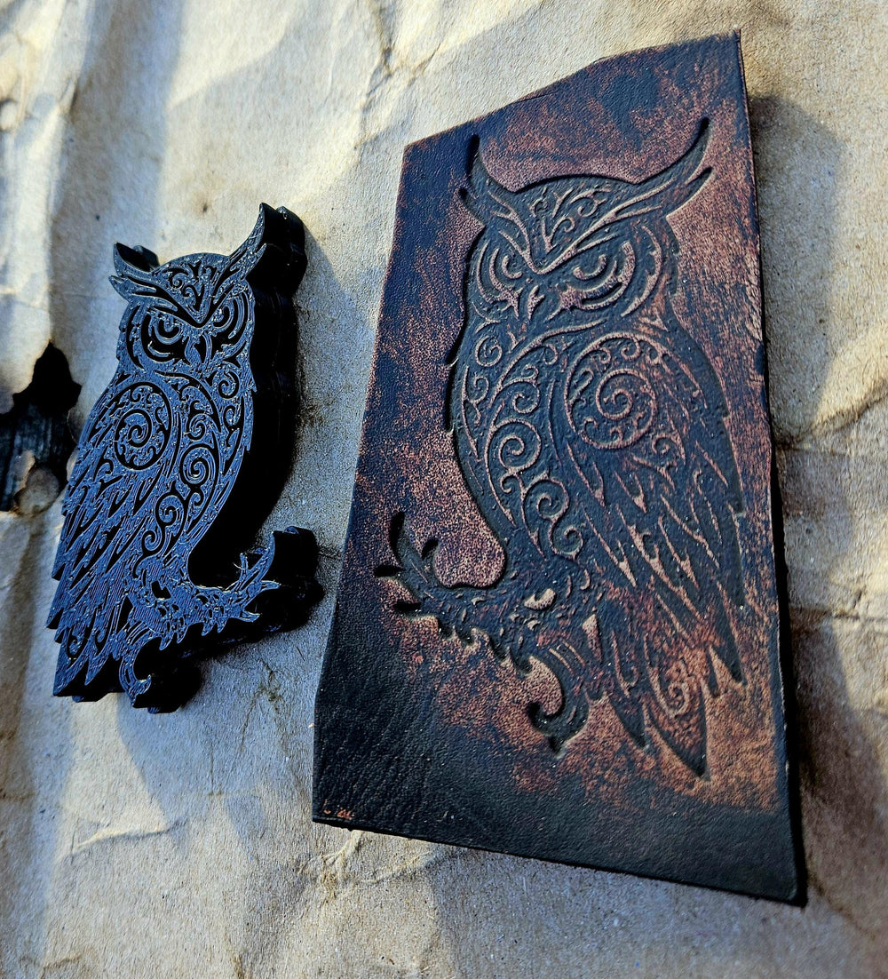 Owl Stamp and Sculpture – Artisan Embossing Tool for Leather, Clay and Wax