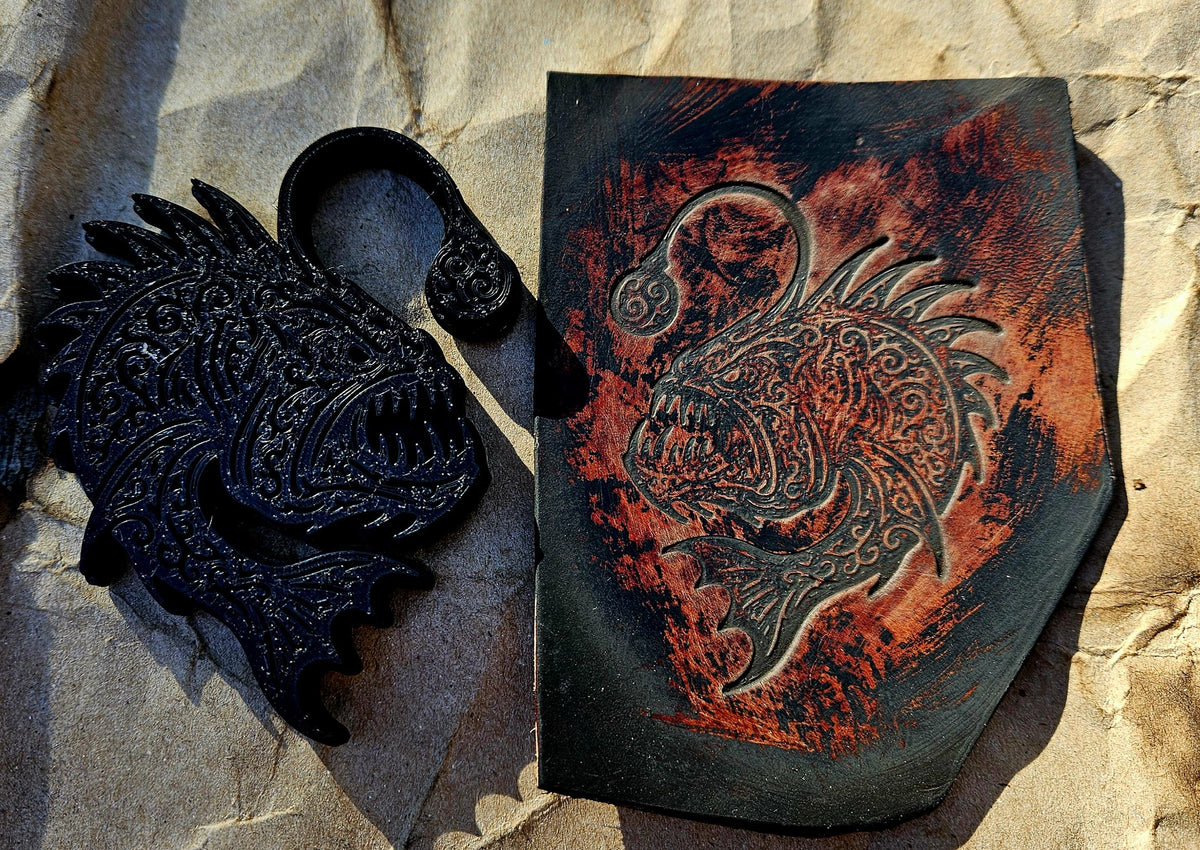 Abyssal Angler Stamp and Sculpture β Artisan Embossing Tool for Leather, Clay and Wax