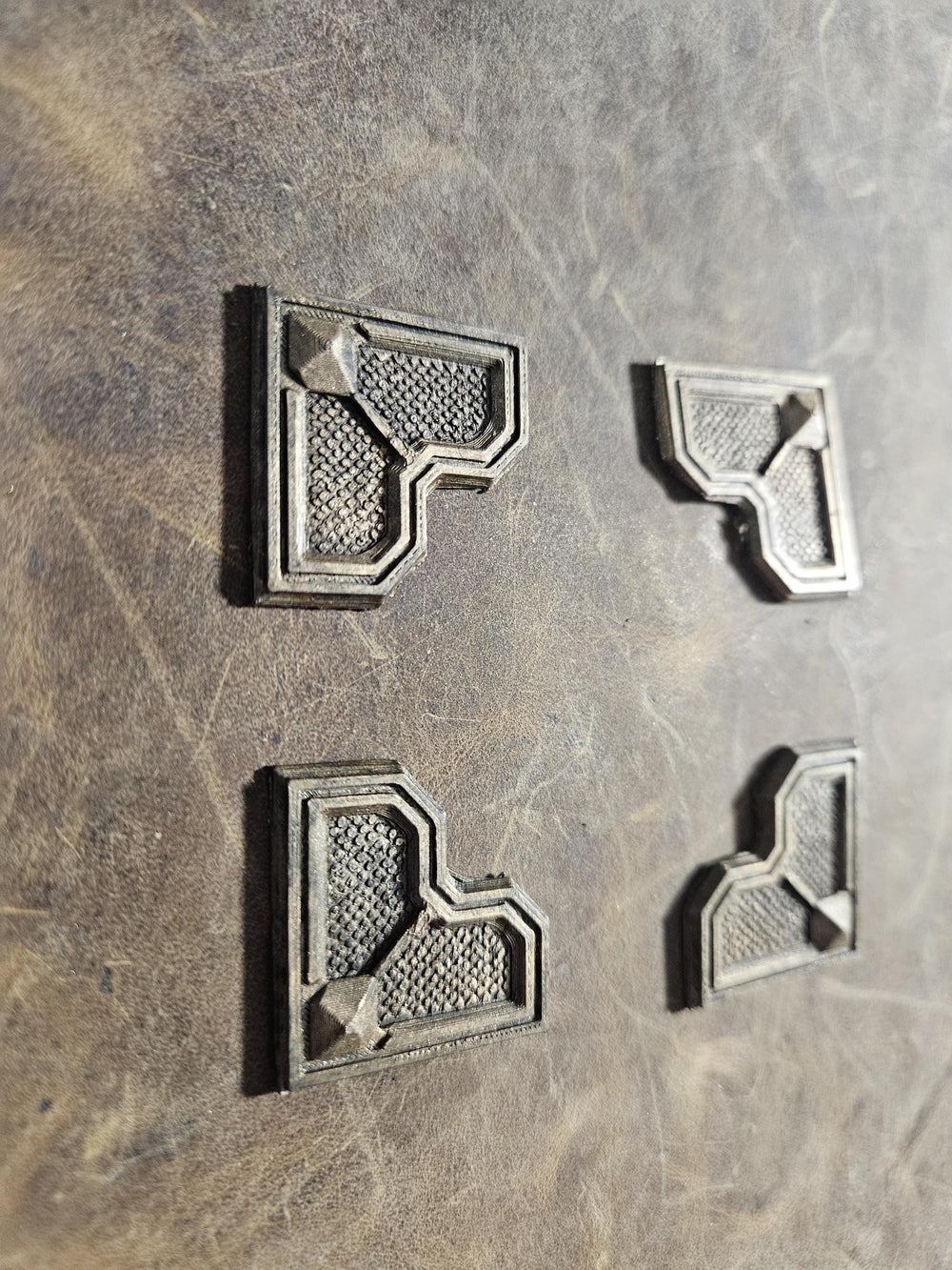 Dwarven Geometric Book Corners – Relic Armor Style, Matte Black or Gold