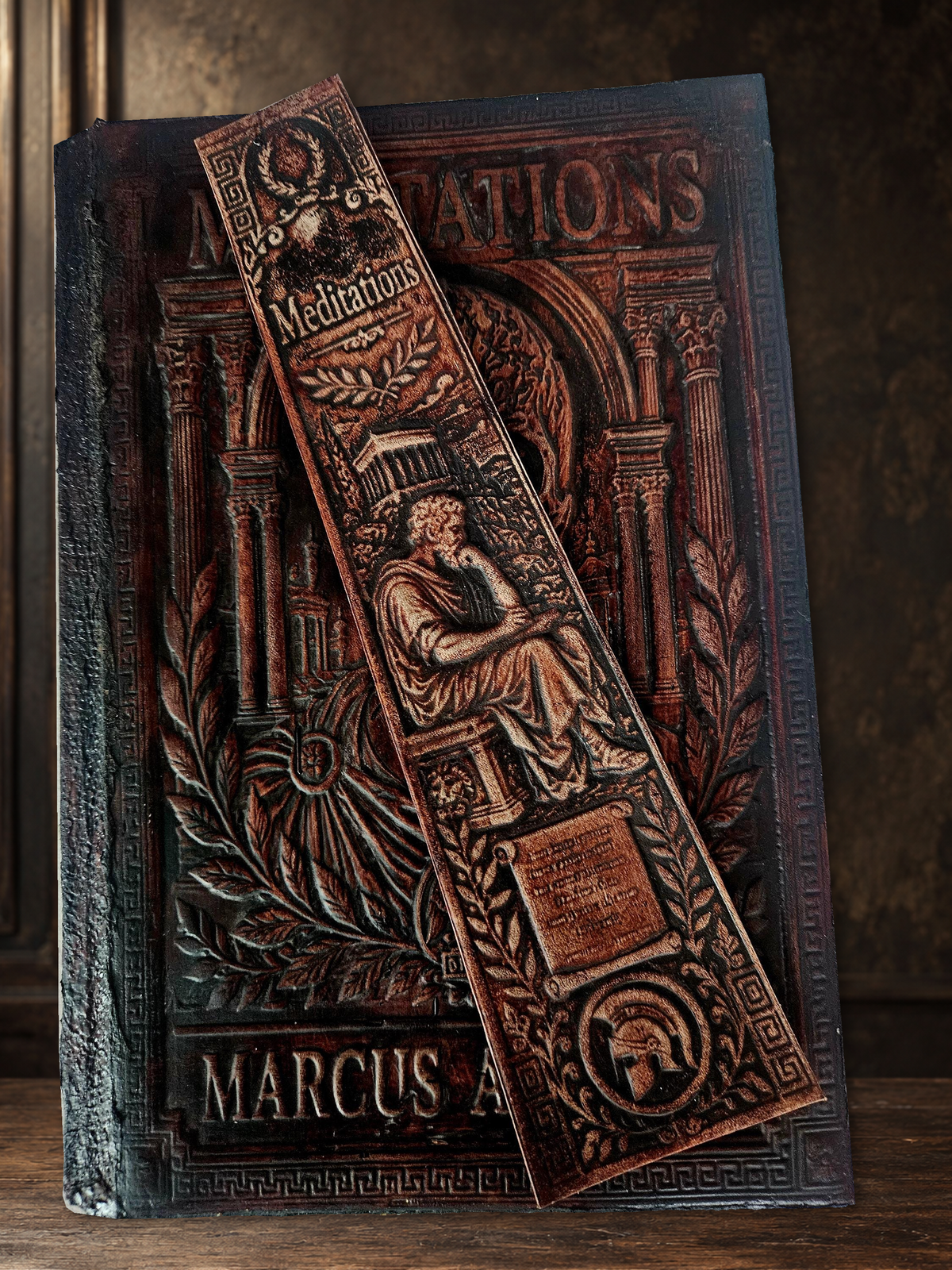 Meditations Leather Bookmark
