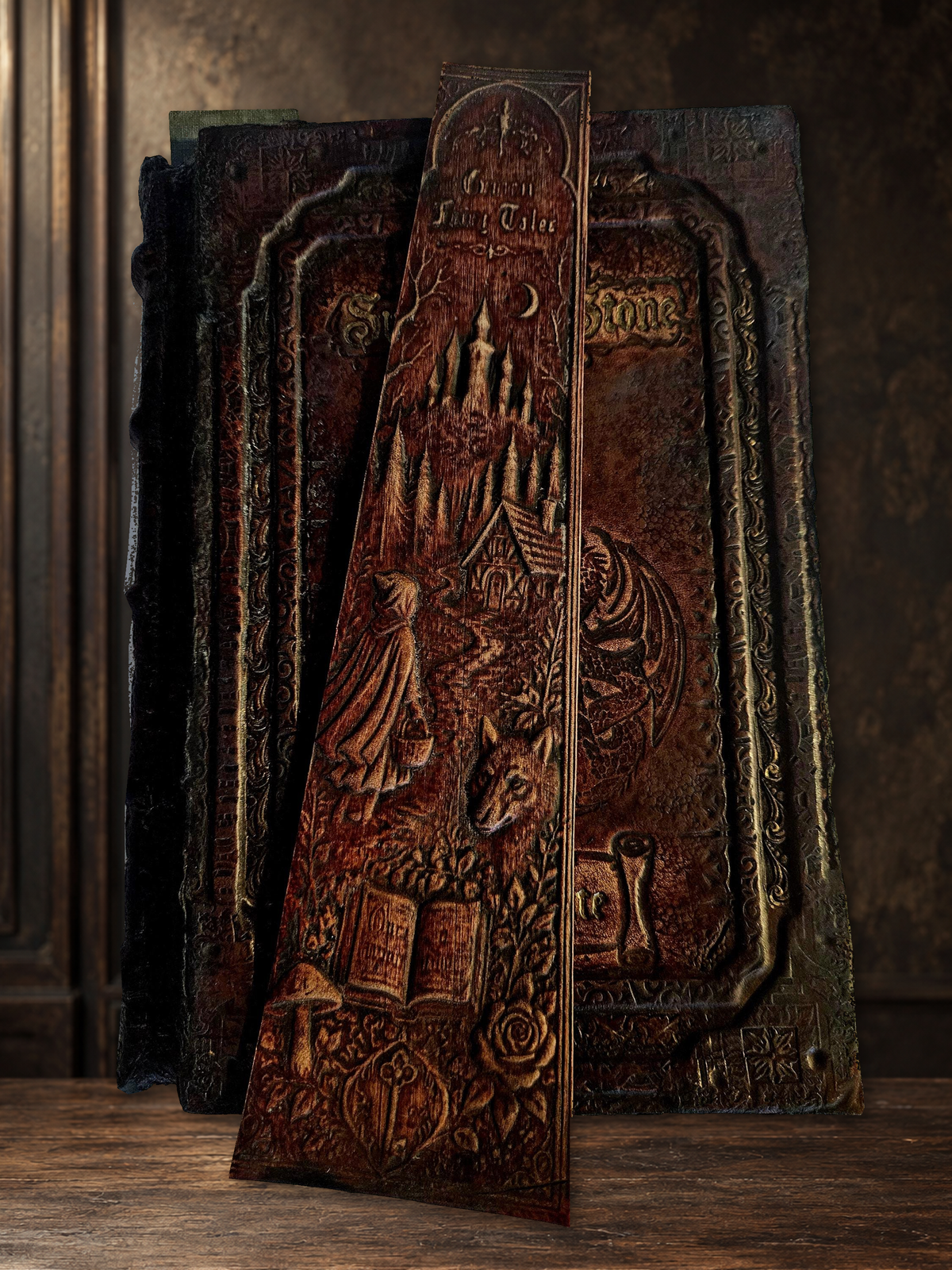 Grimm Fairy Tales Leather Bookmark