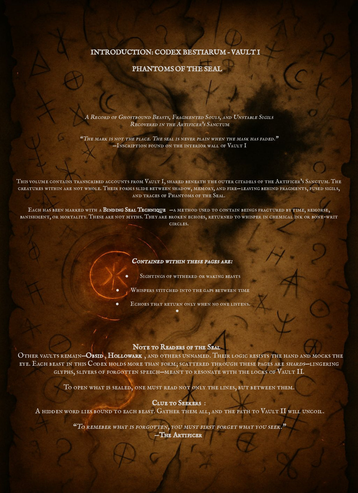 Codex Bestiarum: Vault I – Phantoms of the Seal