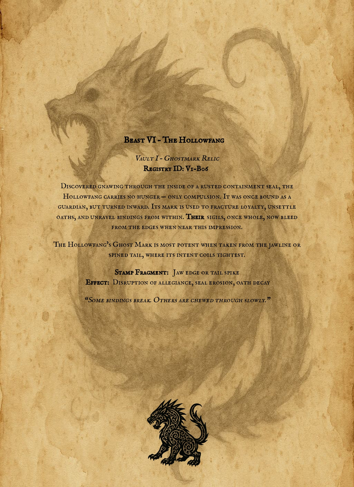 Codex Bestiarum: Vault I – Phantoms of the Seal