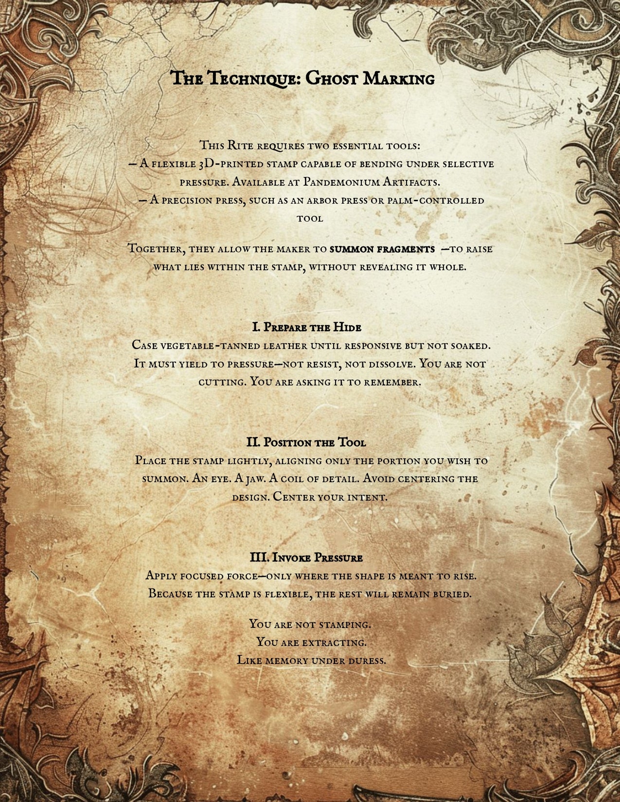 Proprietary Leatherworking Technique – PDF Download with Exclusive Stamp Access
