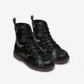 Forest Witch Vegan Leather Combat Boots, Moon & Stars Design