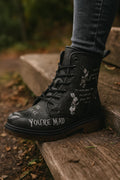 Alice in Wonderland Boots, Mad Hatter Theme, Vegan Leather