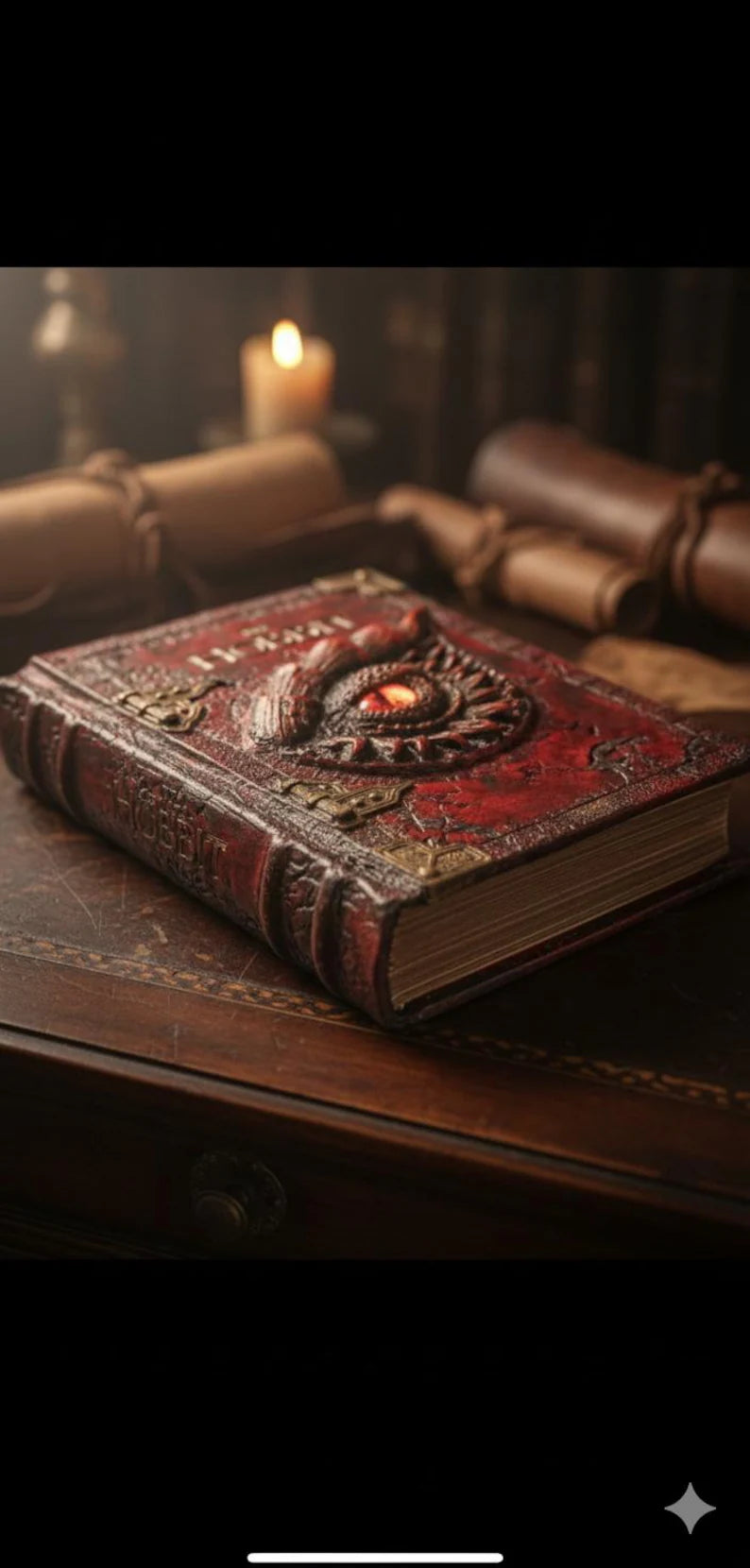 The Hobbit Leatherbound Book | Custom Deluxe Collector's Edition | Smaug Vault Relic - 3rd Anniversary Leather Gift