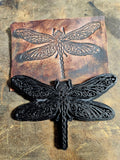 Ornamental Dragonfly Leather Stamp – Large Plate Tool - Filigree Nature Maker Tool - decorative leather stamping