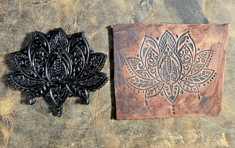 Ornamental Lotus Mandala – Alchemical Artificer Leather Stamp – Sacred Geometry Maker Tool