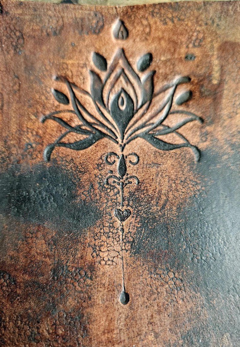 Ornamental Lotus & Sacred Sigil – Alchemical Leather Stamp – Heavy Duty Maker Tool