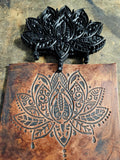 Ornamental Lotus Mandala – Alchemical Artificer Leather Stamp – Sacred Geometry Maker Tool