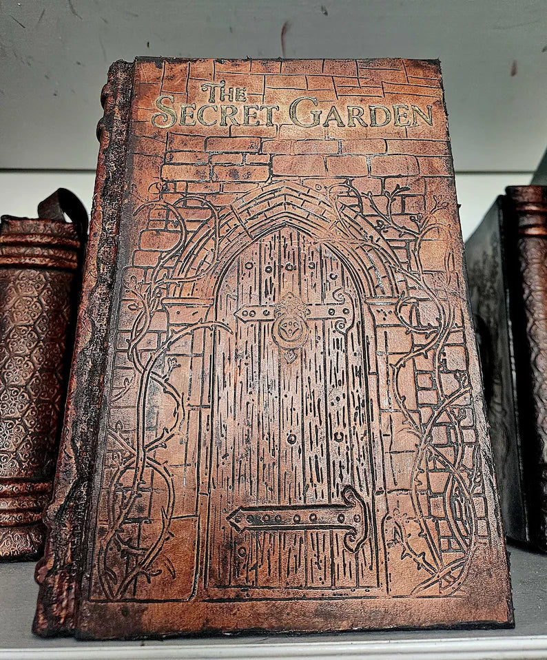 The Secret Garden Book – Hand Tooled Leather Bound Classic, Luxury Edition Novel, Heirloom Gift, Custom Leather Book