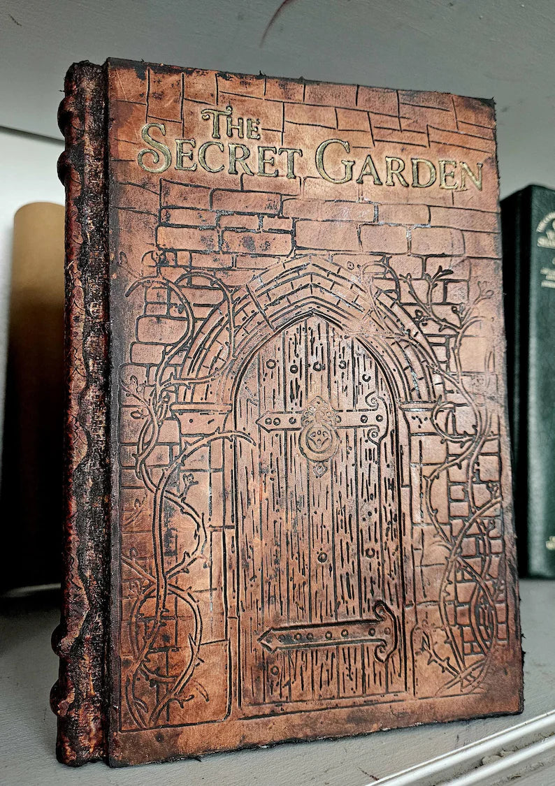 The Secret Garden Book – Hand Tooled Leather Bound Classic, Luxury Edition Novel, Heirloom Gift, Custom Leather Book