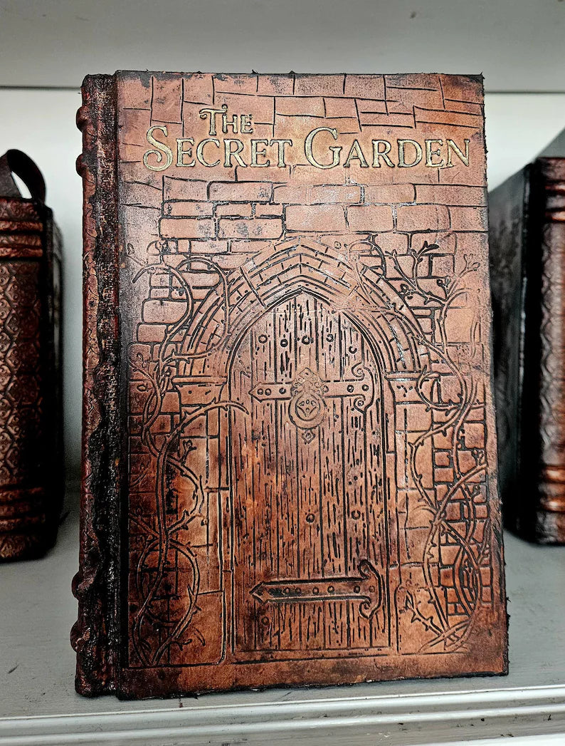 The Secret Garden Book – Hand Tooled Leather Bound Classic, Luxury Edition Novel, Heirloom Gift, Custom Leather Book