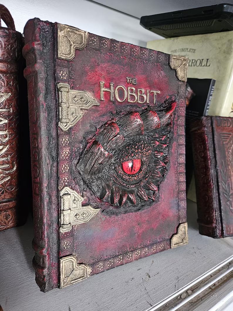 The Hobbit Leatherbound Book | Custom Deluxe Collector's Edition | Smaug Vault Relic - 3rd Anniversary Leather Gift