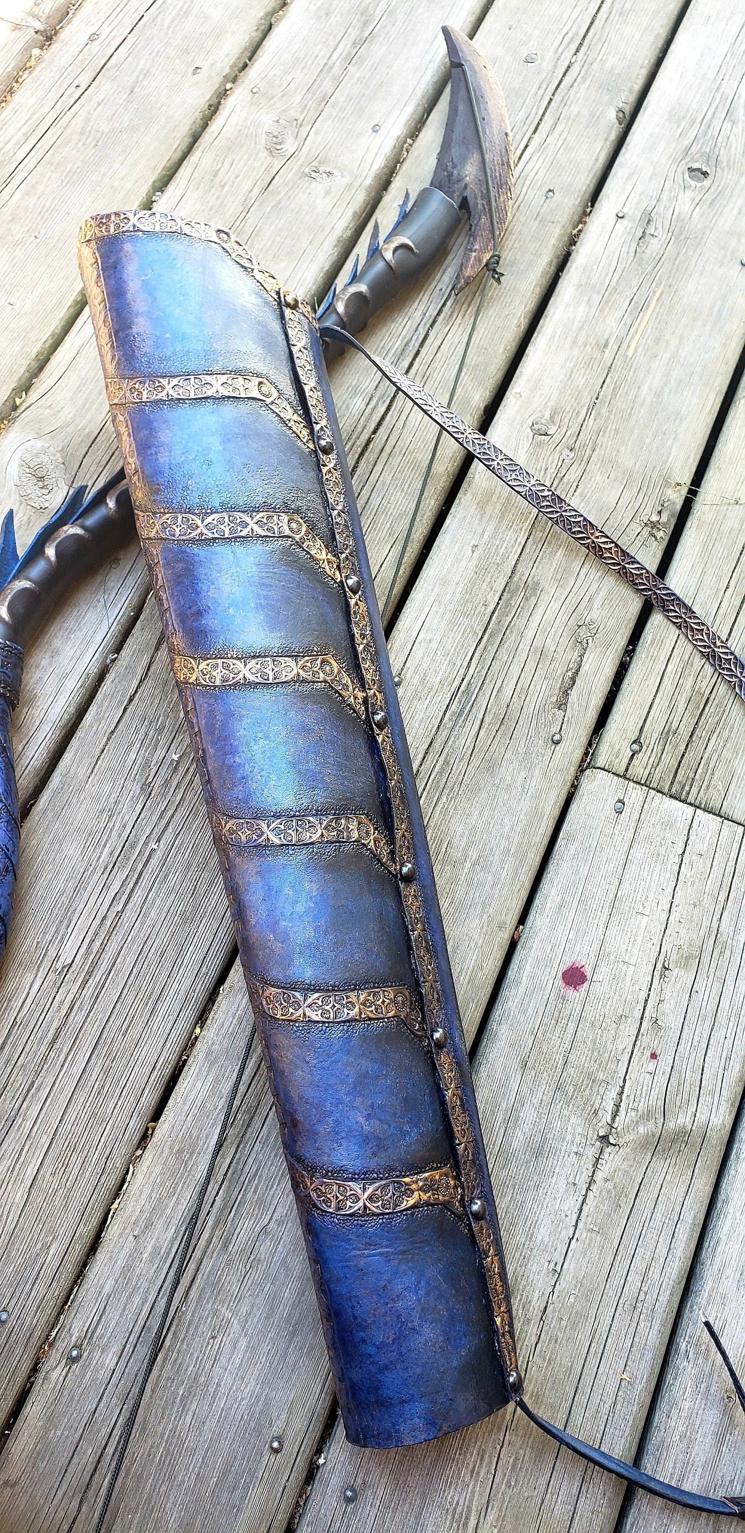 Handcrafted Leather Arrow Quiver – Indigo Angelic Archery, LARP, Cosplay