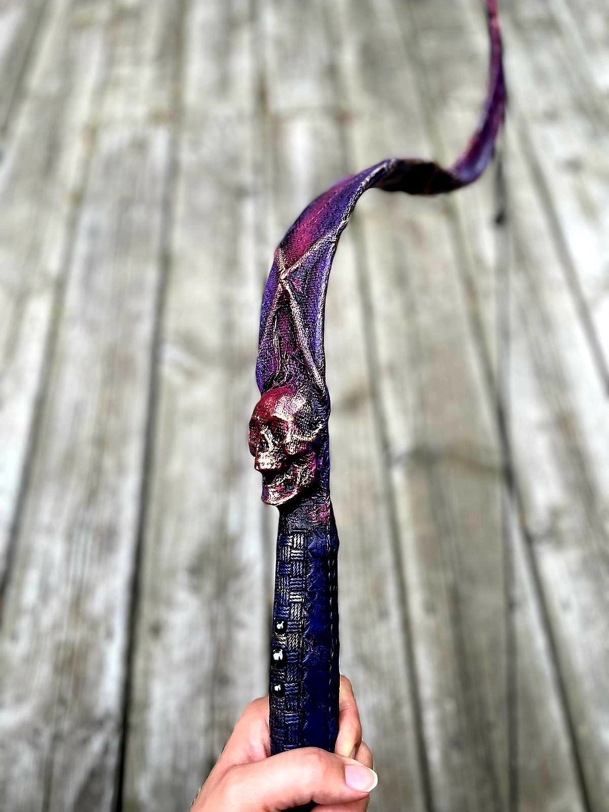 Death’s Sigh – Fiberglass Recurve Bow | Handcrafted Fantasy Bow with Leather Wrapping | Custom Colors