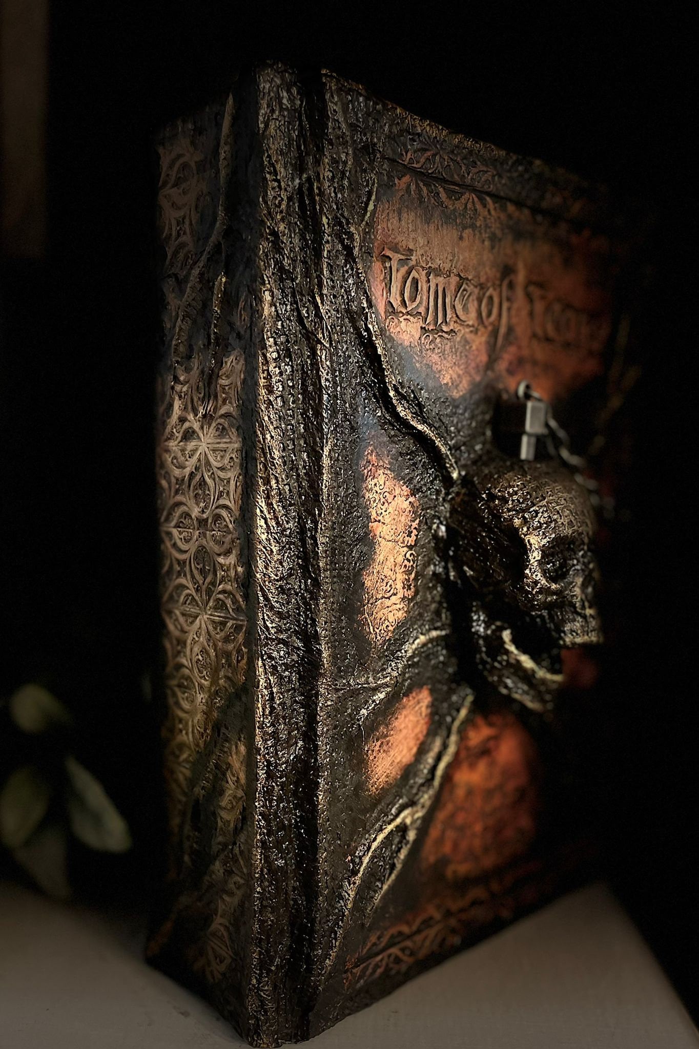 Custom Leather Book Cover – Hand-Tooled Gothic Tome or Grimoire