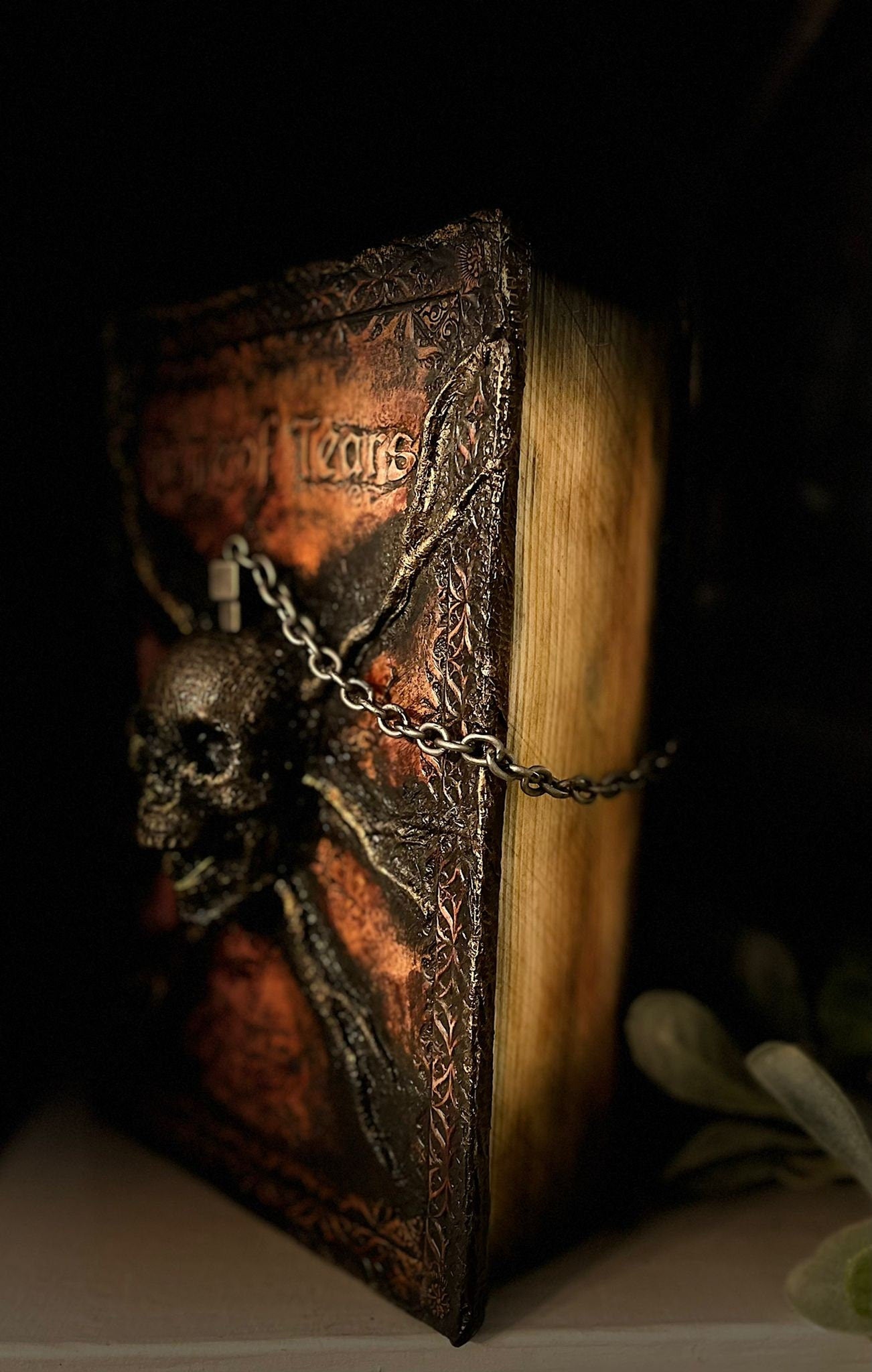 Custom Leather Book Cover – Hand-Tooled Gothic Tome or Grimoire