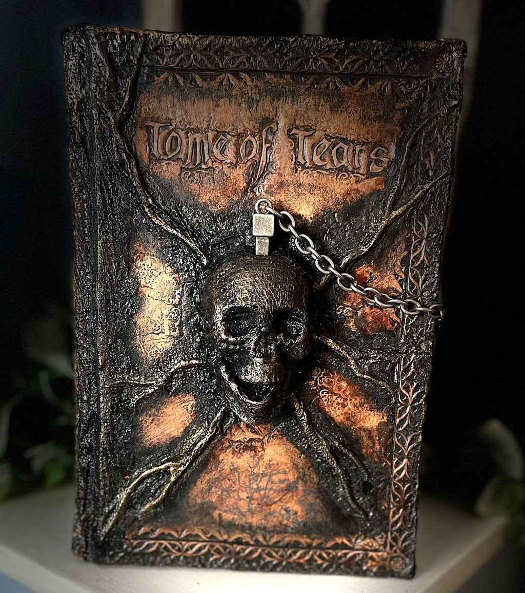 Custom Leather Book Cover – Hand-Tooled Gothic Tome or Grimoire