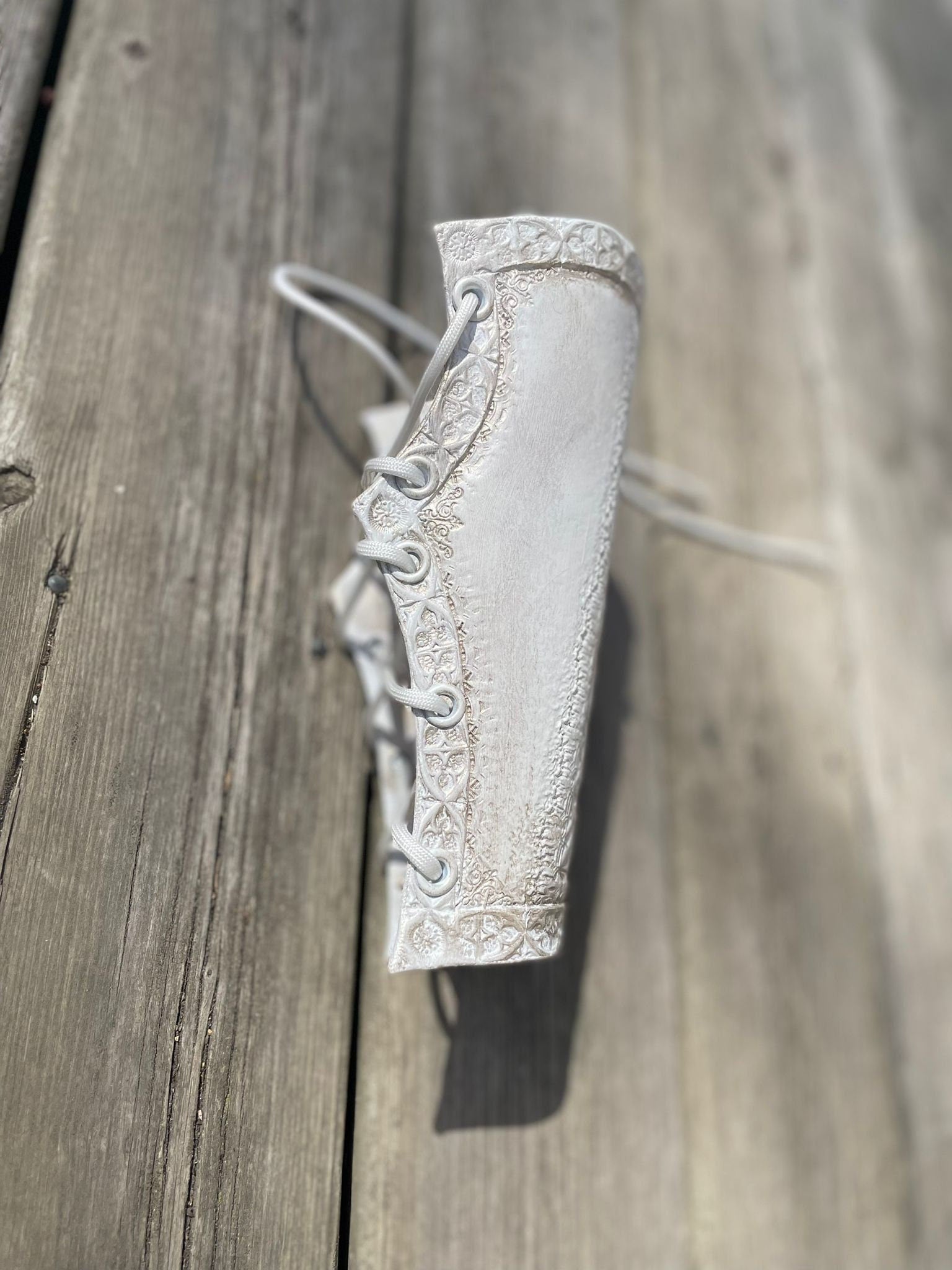 Celestial Light Armguard – Fantasy Leather Bracer for LARP, Cosplay & Costume Armor | Mythic Warrior Gear