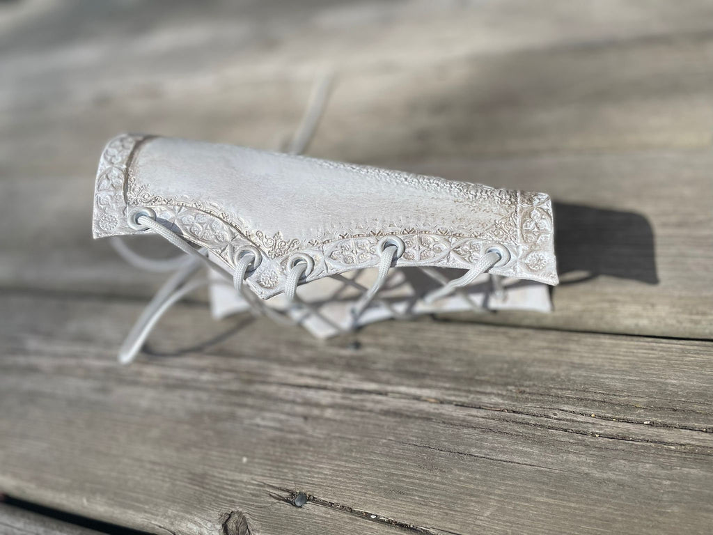 Celestial Light Armguard – Fantasy Leather Bracer for LARP, Cosplay & Costume Armor | Mythic Warrior Gear