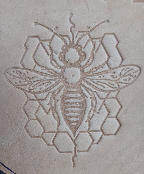 Artisan Bee Leather Stamp – Nature Emblem for Leather, Clay & Soap