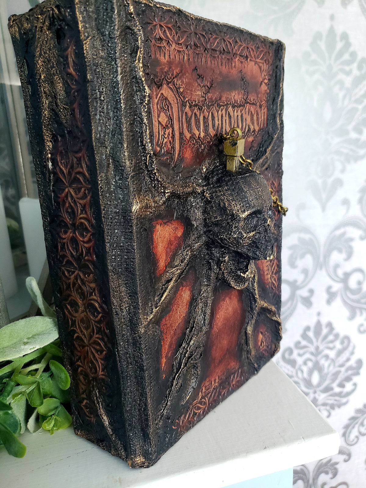 Necronomicon – Leather Collector’s Edition | Hand Tooled Lovecraft Book | Skull Emboss | Arcane Horror Tome
