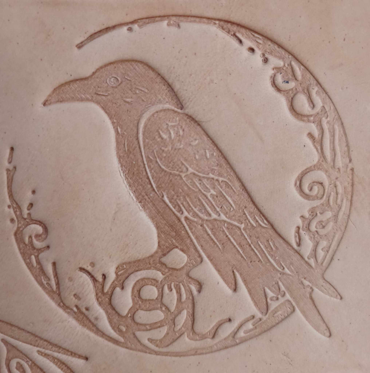Raven Moon Leather Stamp | Gothic Clay & Soap Embosser