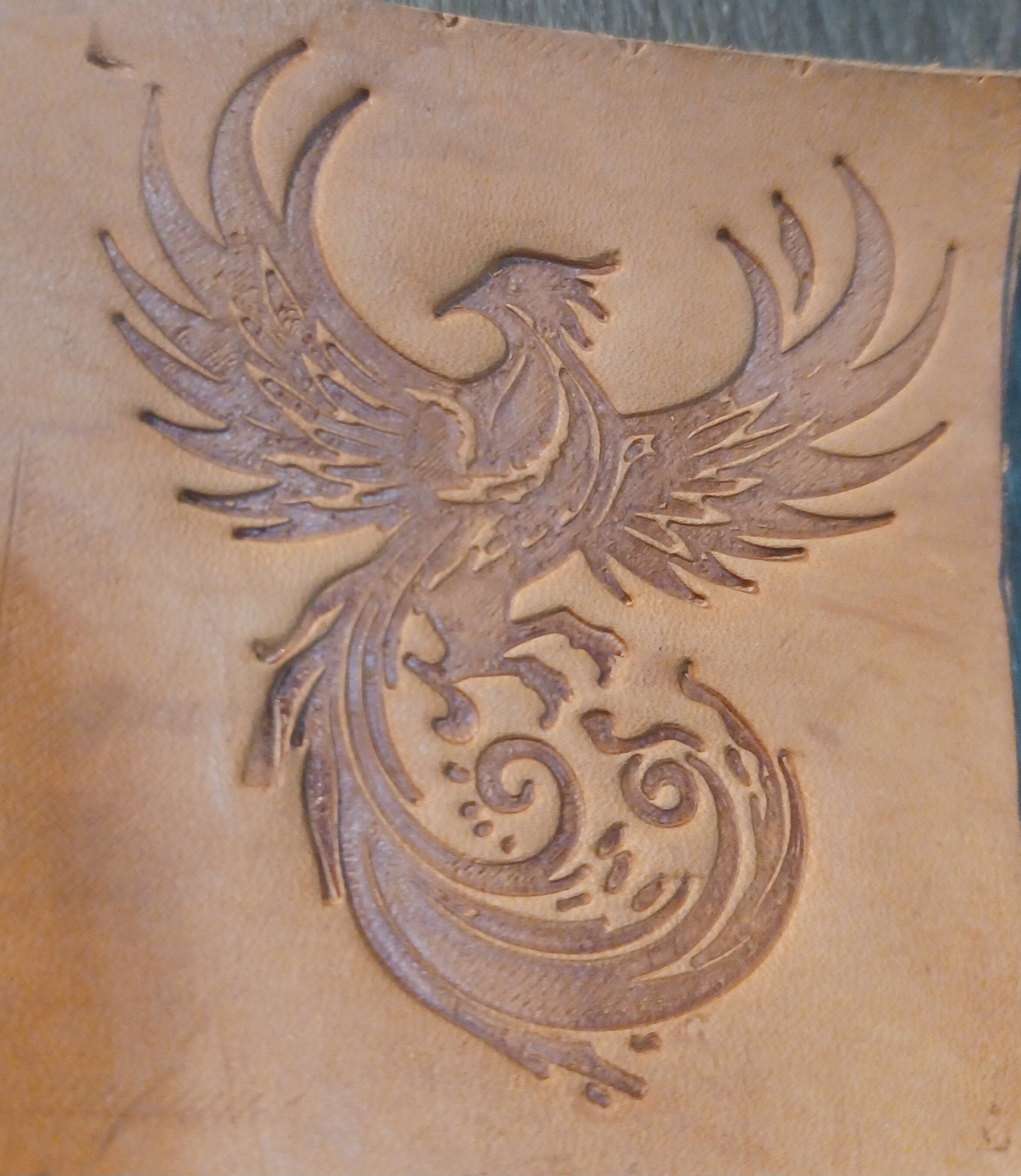 Phoenix Crest Leather Stamp – Rebirth Emblem for Leather, Clay & Soap Work