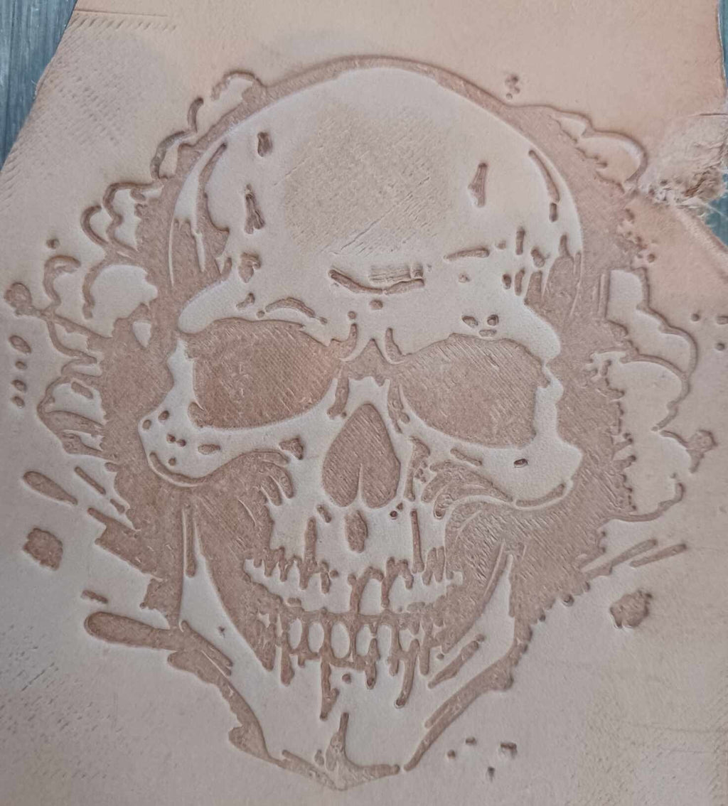 Skull Leather Stamp – Embossing Tool for Leathercraft, Ceramics, Soap Making