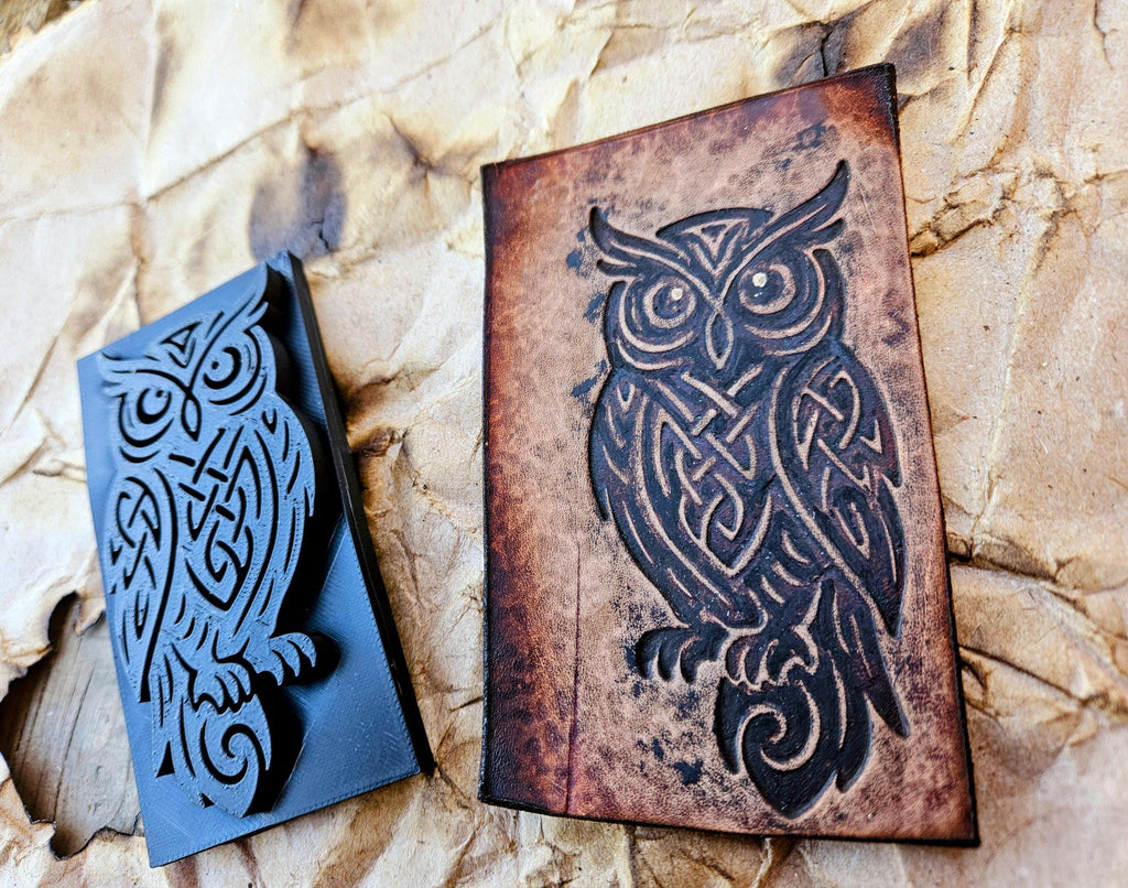 Celtic Knotwork Owl Leather Stamp – Norse Tool, Clay & Resin