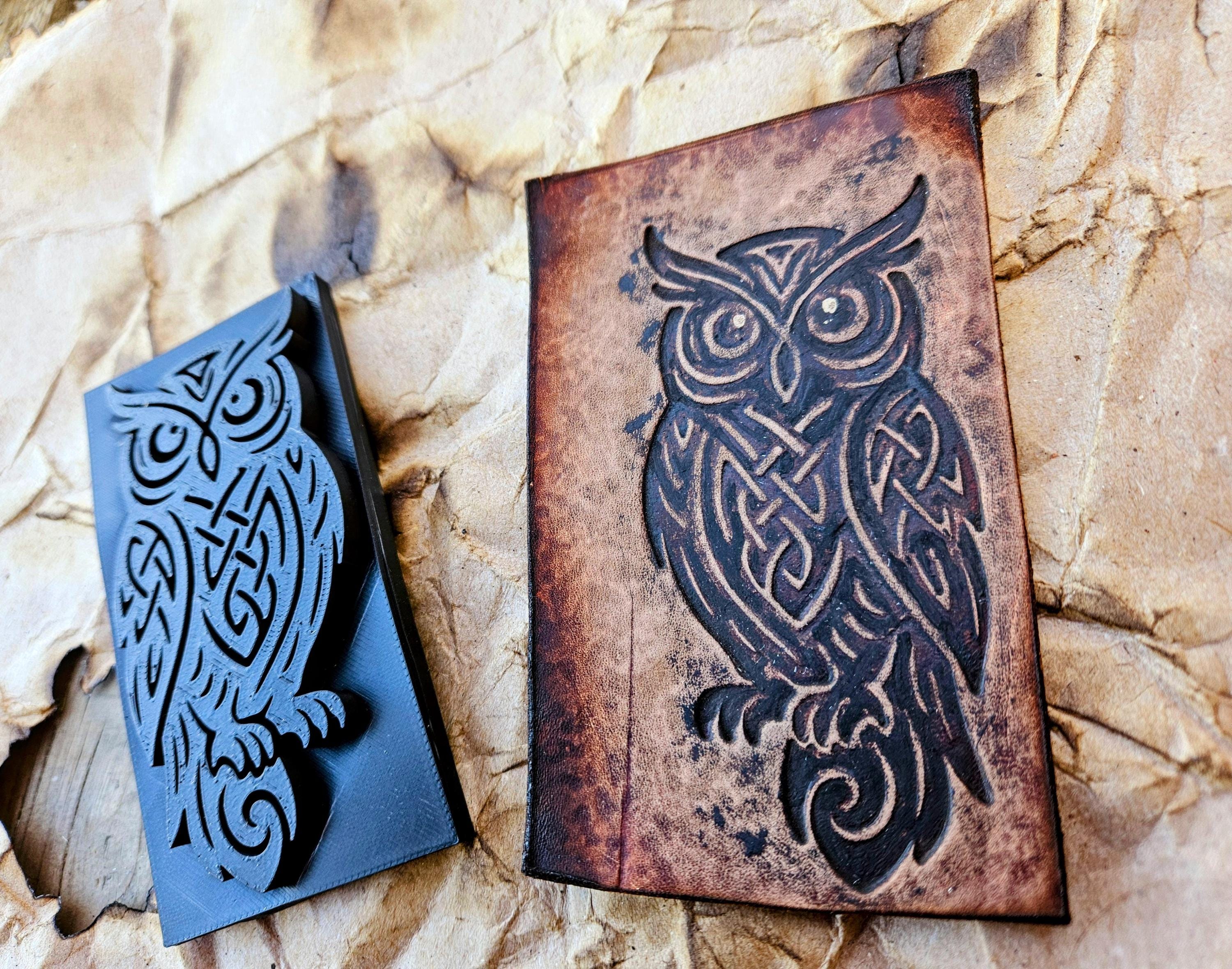 Celtic Knotwork Owl Leather Stamp – Norse Tool, Clay & Resin