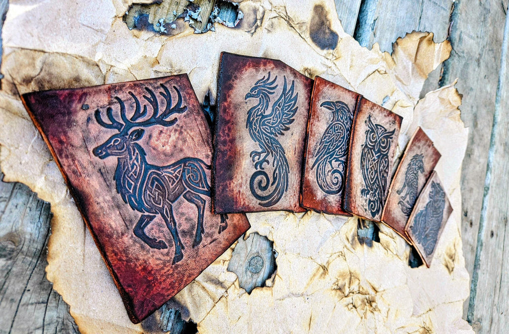Celtic Wolf Leather Stamp – Viking Knotwork, Clay & Wax Tool