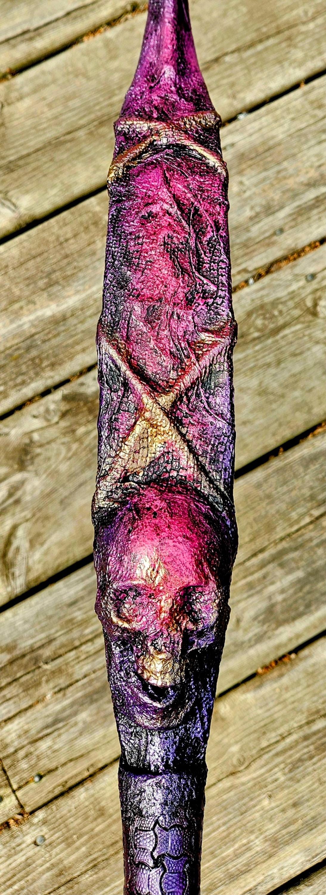 Death’s Sigh – Fiberglass Recurve Bow | Handcrafted Fantasy Bow with Leather Wrapping | Custom Colors