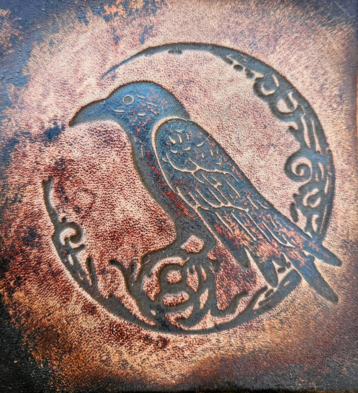 Raven Moon Leather Stamp | Gothic Clay & Soap Embosser