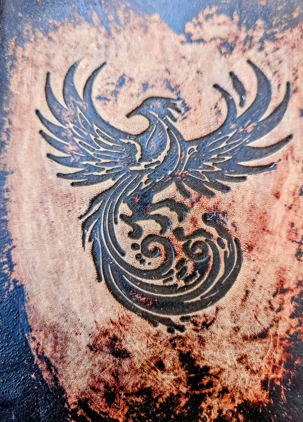Phoenix Crest Leather Stamp – Rebirth Emblem for Leather, Clay & Soap Work