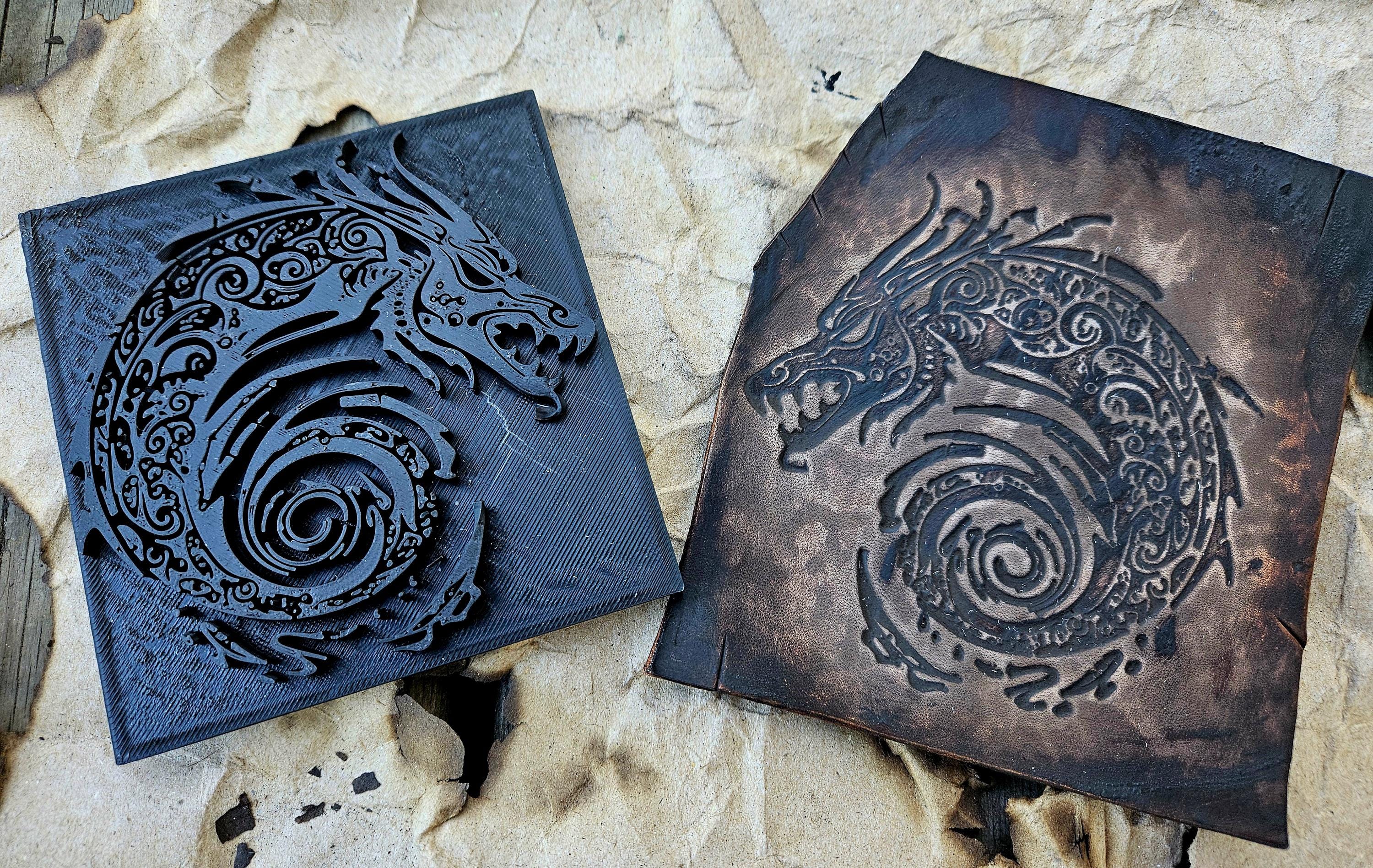 Dragon Leather Stamp – Fantasy 4x4 Tool for Cosplay, LARP, Armor Crafting, Clay & Leatherworking Projects