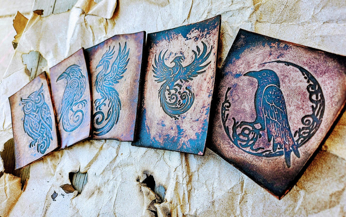 Celtic Mythic Bird Leather Stamp Set – Knotwork Tooling for Leathercraft