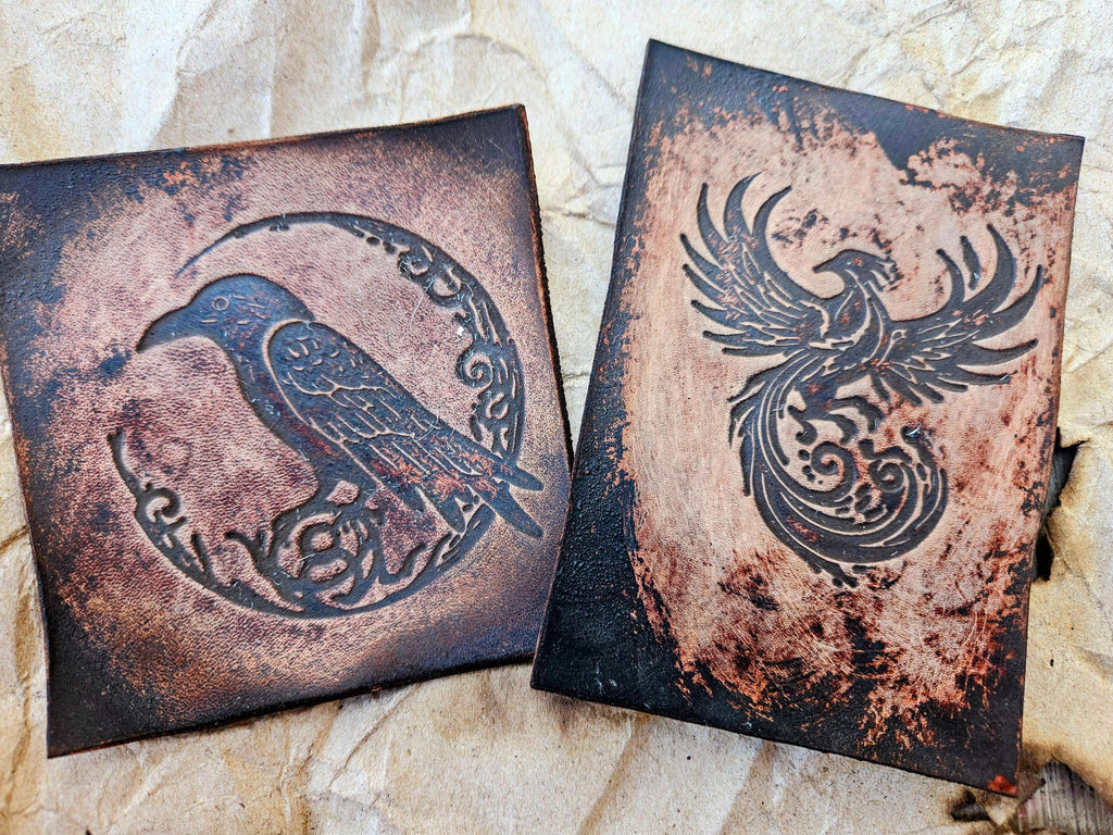 Mythic Bird Leather Stamp Set – Celtic Knotwork, Norse Design